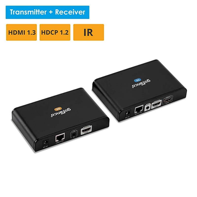 HDMI Over IP Extender w/ Local HDMI Loop Out & IR Extension (1-to-1 or 1-to-Many HDMI Over Cat5e/Cat6 Ethernet Adapter Balun), Up to 395ft (120m) at 1080p @60Hz (Part# HDBitTPRO)