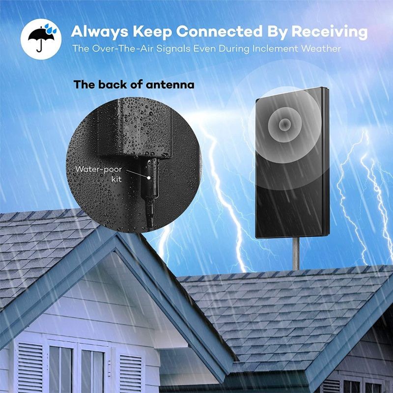 HAPHOOD Amplified HD TV Antenna for Outdoor, 240Miles Range Support 4K 1080p Fire TV Stick & All Older TV's for Outdoor, Attic,Indoor, 31ft Coax Cable