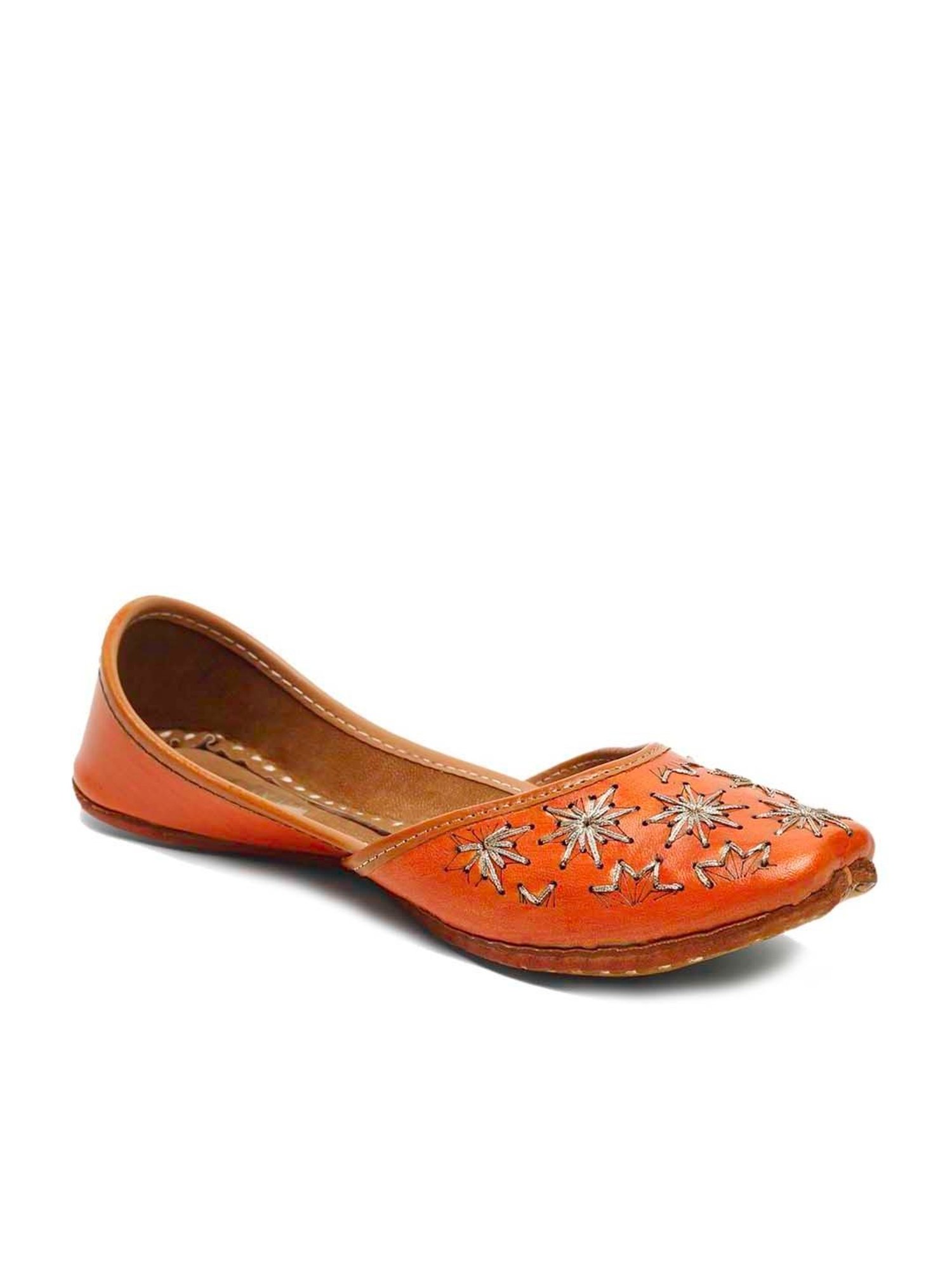 Glam Story Women's Orange Ethnic Juttis