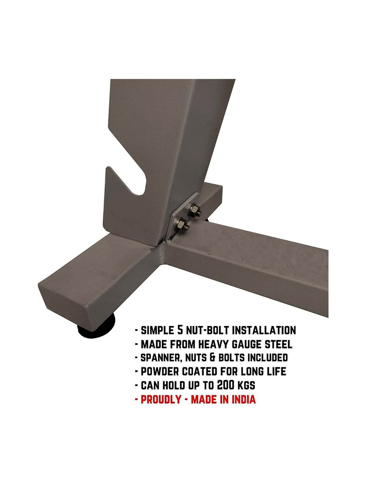 Protoner Heavy Duty Dumbbell Rack (Grey) Size - 61x35x13