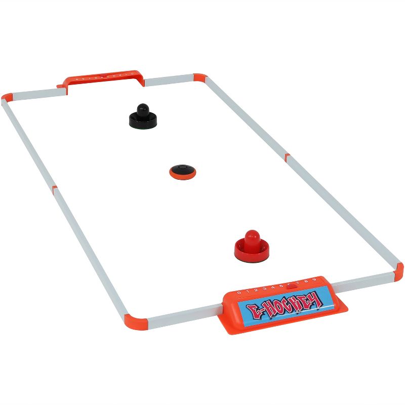 Sunnydaze Indoor Portable Hovering Air Hockey Game Set with Rechargeable Puck and 2 Strikers - 52" - 4pc