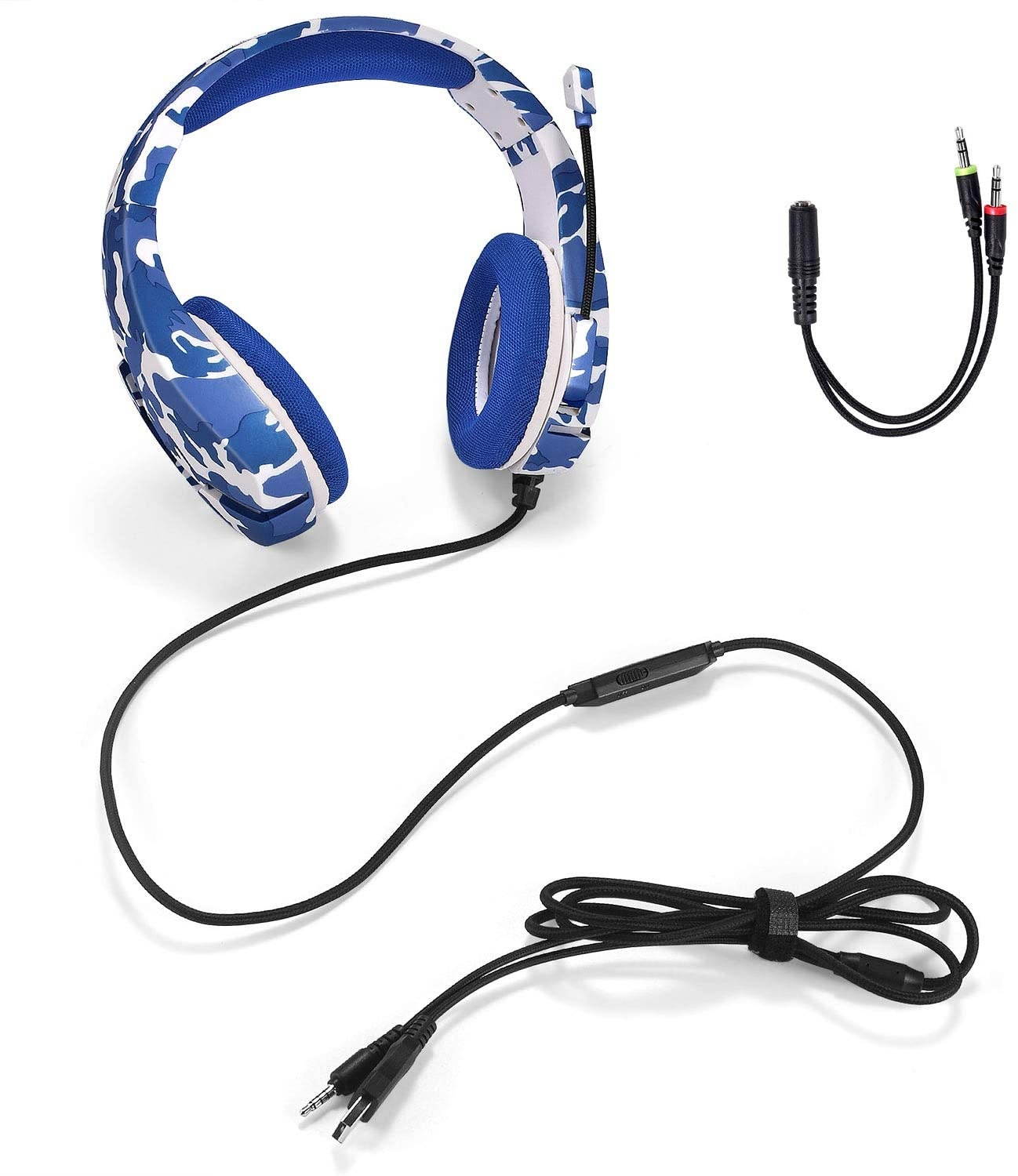TYUOBOX Camo Gaming Headset for PS4, PC, Xbox One Controller. Headset with Noise Canceling Mic & RGB Light, Gaming Headset with Microphone Compatible w