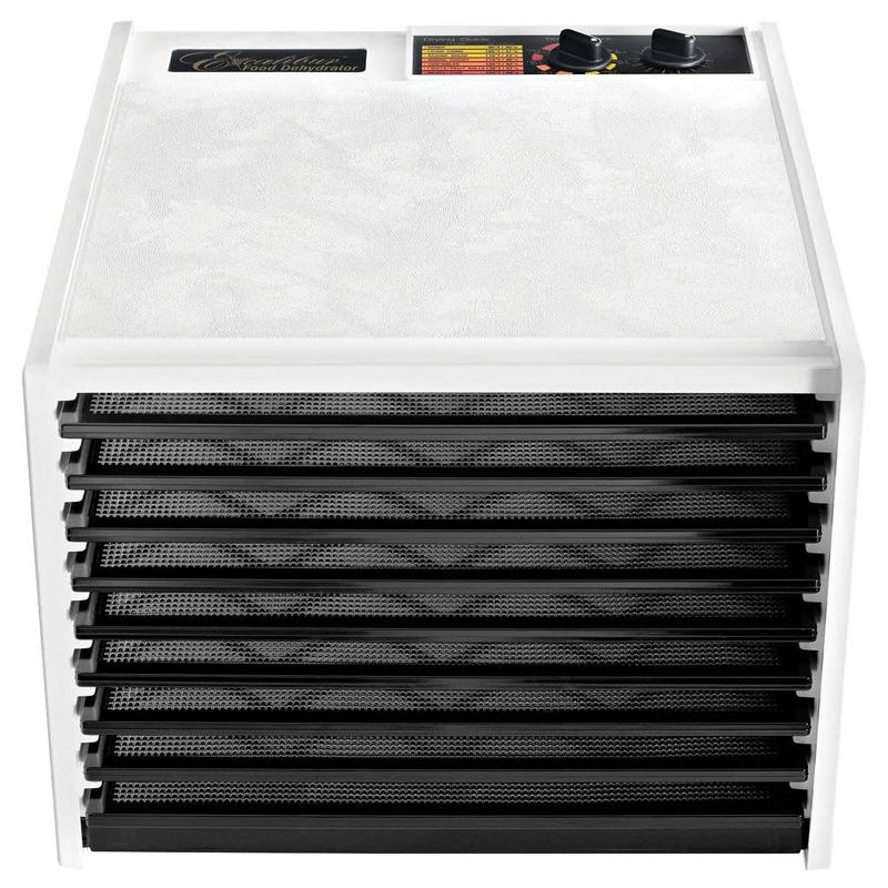 Excalibur 3926TW 600W 9 Tray 26 Hour Timer Adjustable Temperature Efficient Drying Kitchen Countertop Food Dehydrator, White