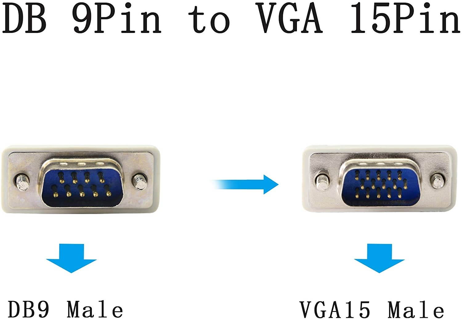 4.5Feet DB 9 Pin Male to VGA 15 Pin Male Adapter Cable RS232 to VGA Conversion Cable YOUCHENG for ComputerPrinters Scanners