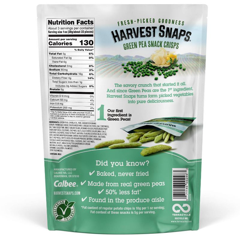 Harvest Snaps Green Pea Snack Crisps Caesar - 3.3oz