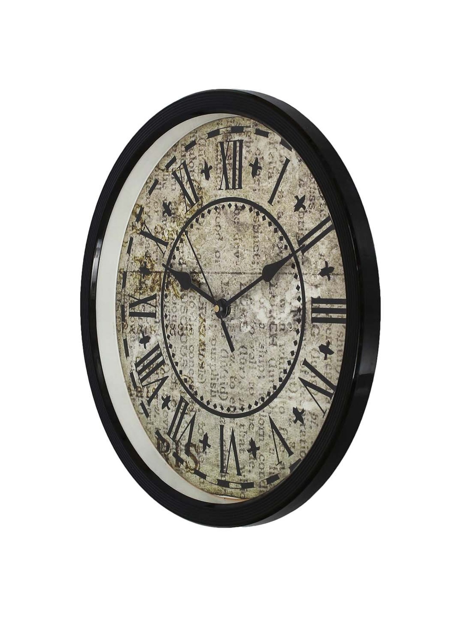 eCraftIndia Designer Round Analog Black Wall Clock