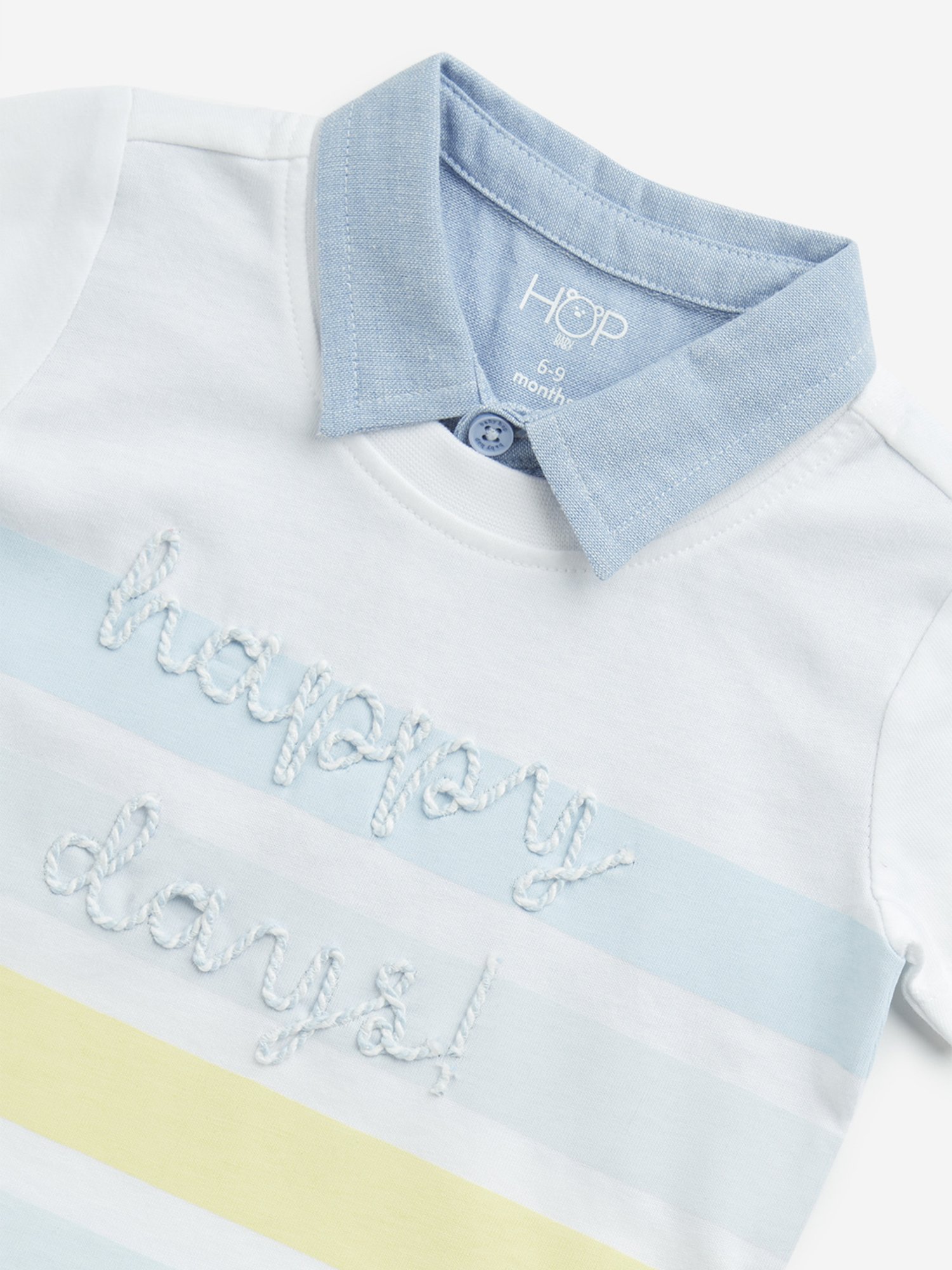 HOP Baby by Westside Multicolour Striped Collared Cotton T-Shirt