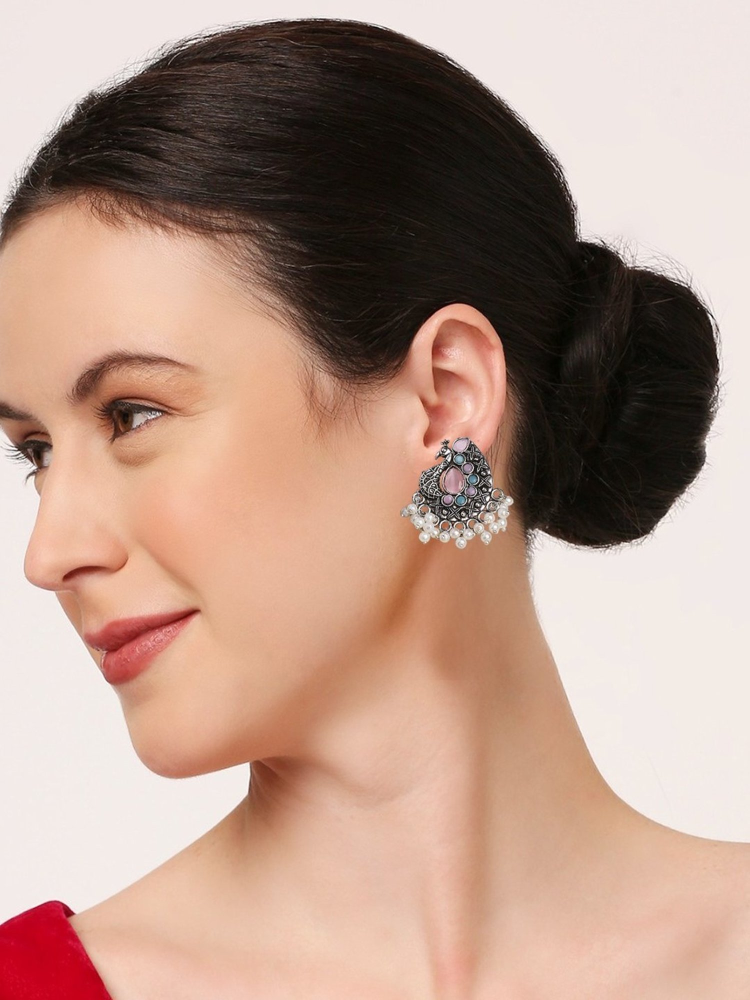 OOMPH Jewellery Yellow Enamel Floral Jhumki