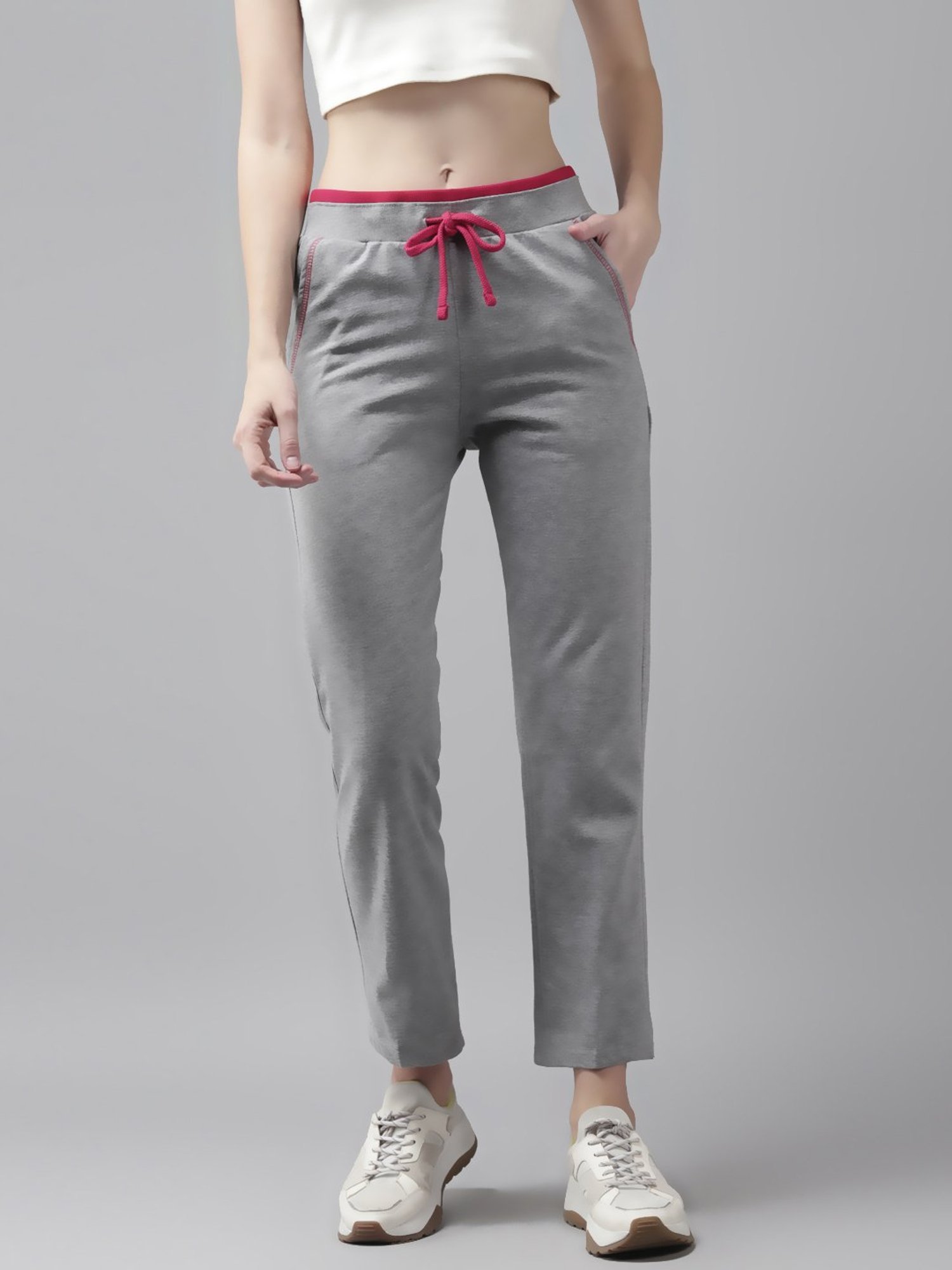 Cayman Grey Mid Rise Trackpants