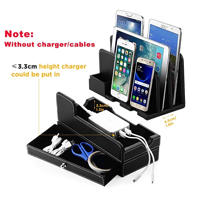 Charging Stations for RAVPower 60W 12A 6-Port Multiple Devices Double-Deck Docking Station Organizer for Anker USB Charger (Without Charger) for iPhone 12 Pro Max Cell Phones, Tablet, MacBook