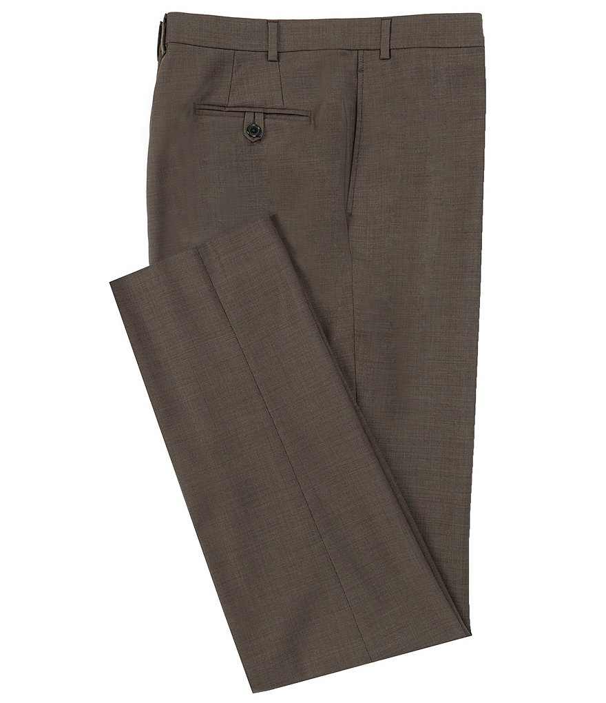 Hart Schaffner Marx Plaid Flat-Front Trouser Pants