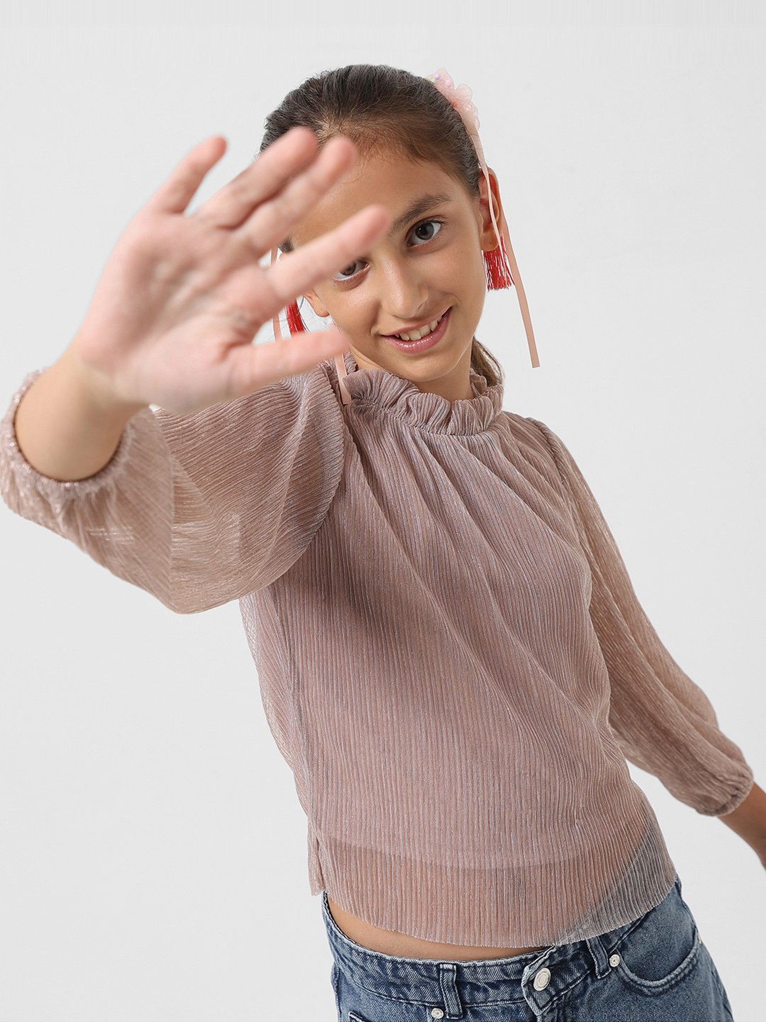 Tiny Girl Kids Pink Solid Top