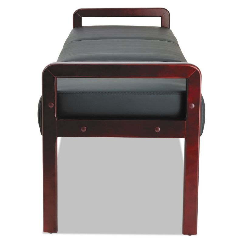 Alera Reception Lounge WL Series Bench, 65 3/4 x 22 1/4 x 22 7/8, Black/Mahogany RL2419M