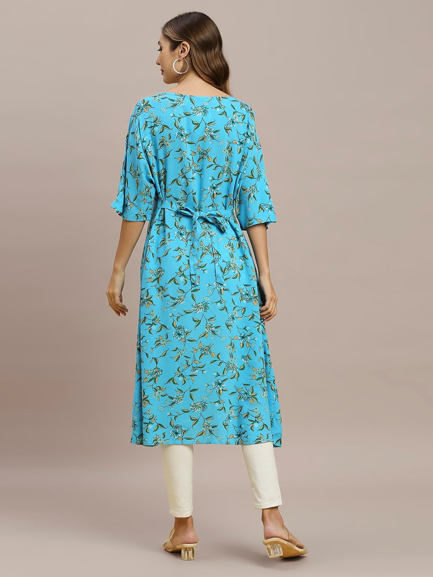 MomToBe Blue Printed Maternity Kurti