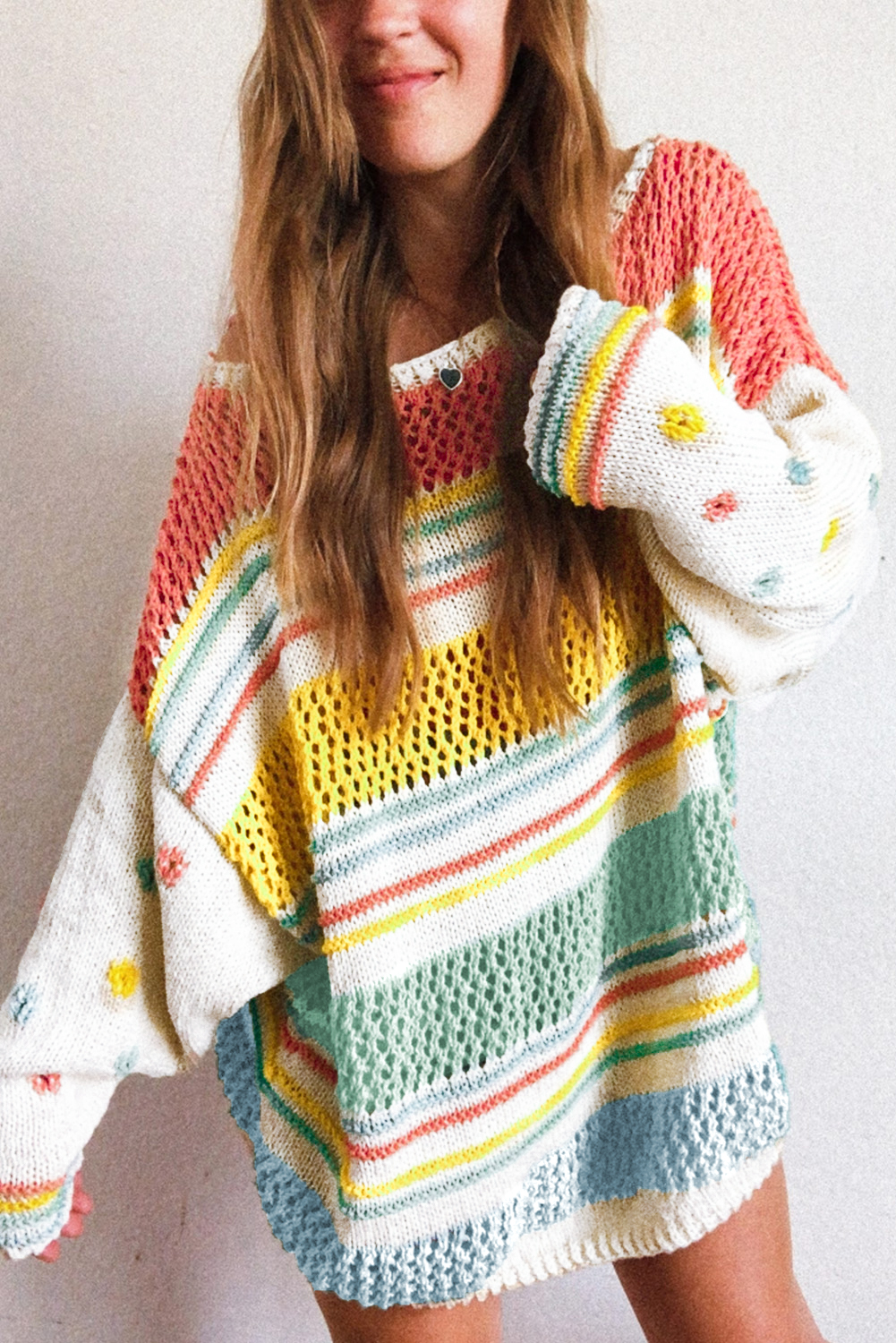 Pink Merry & Bright Pop Up Letter Waffle Knit Sweater