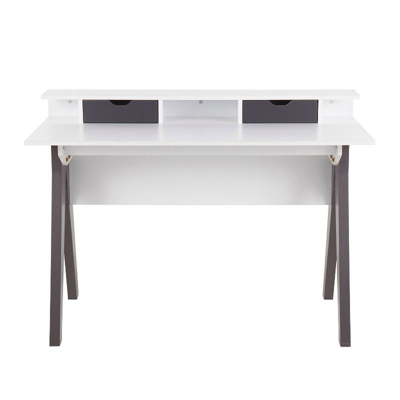 Wishbone Contemporary Computer Desk Wood Gray/White - LumiSource