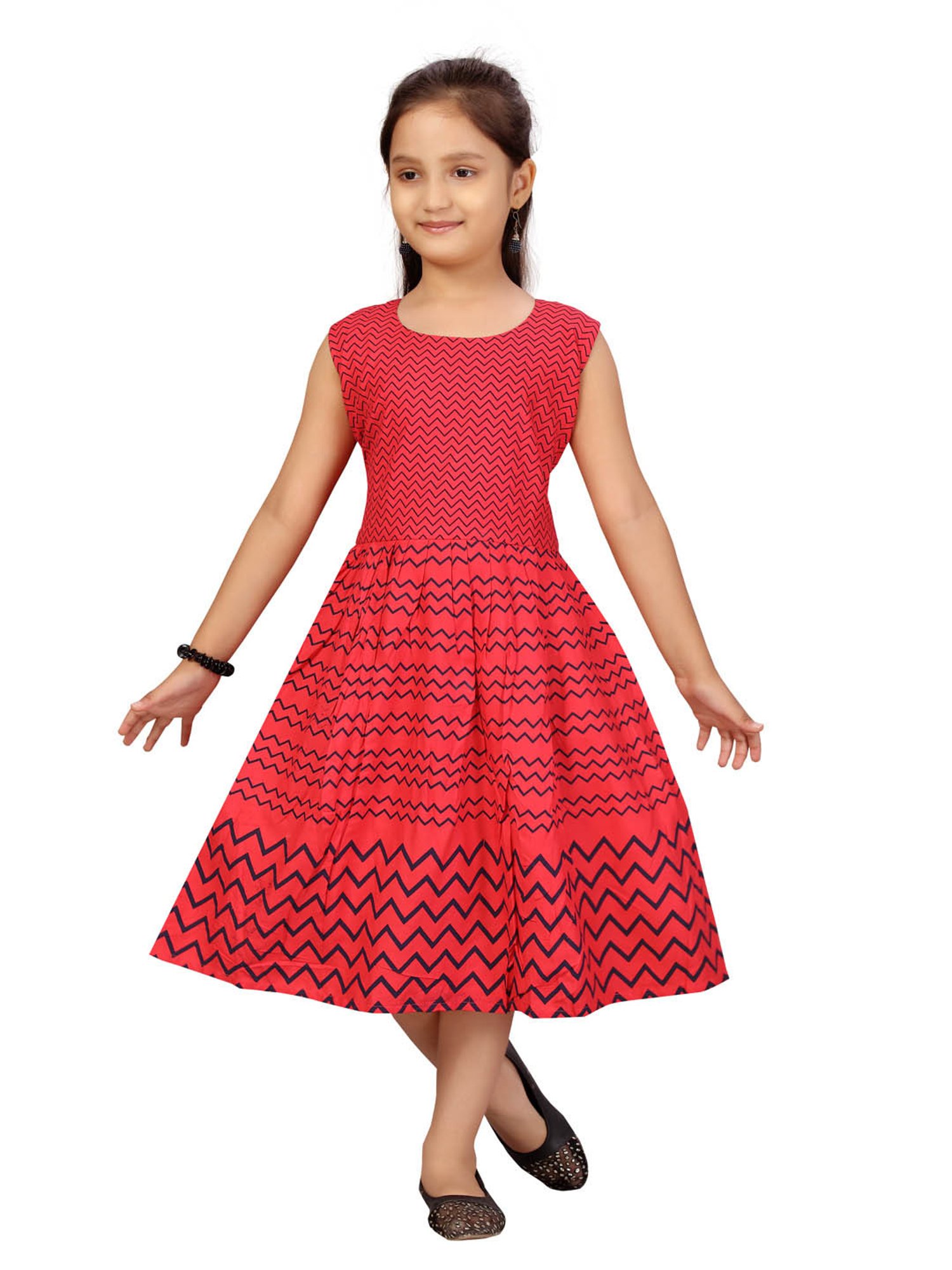 Aarika Kids Red Striped Dress