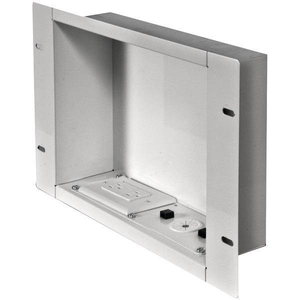 PEERLESS-AV IBA2AC-W In-Wall Metal Box with Knockout & Power Outlet (Large)