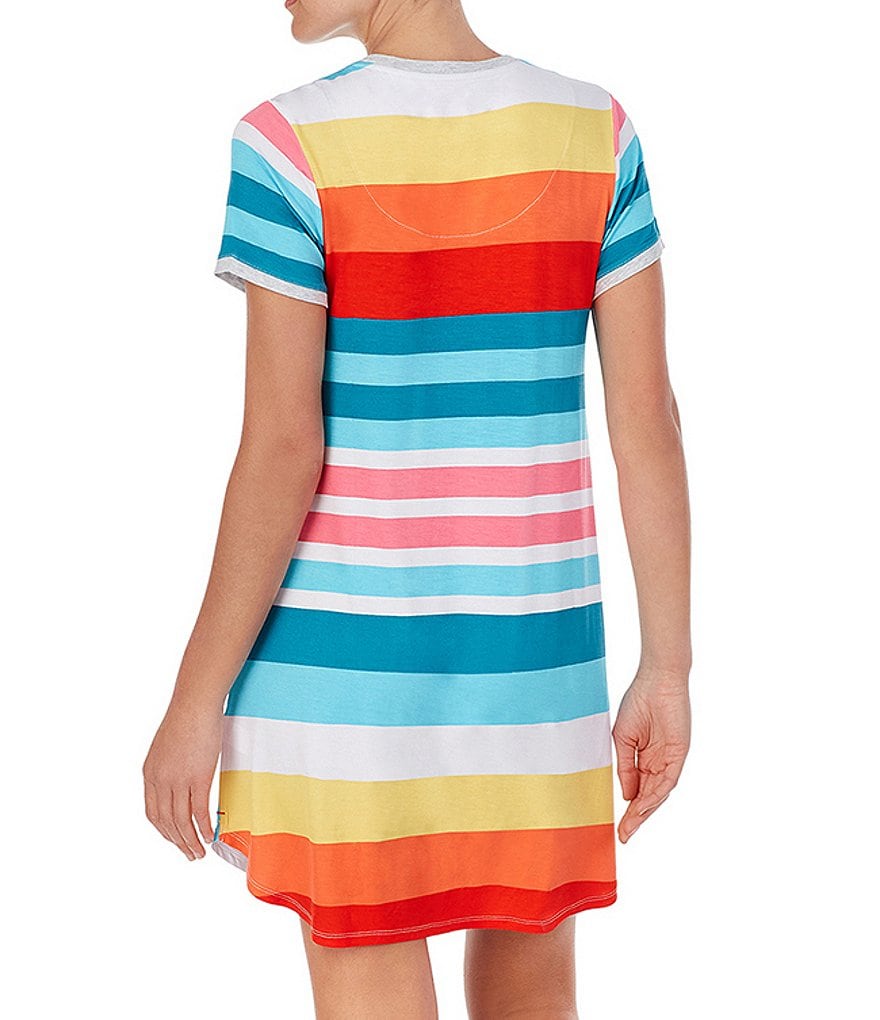 Peanuts Striped Joe Cool & Woodstock Print Knit Sleepshirt