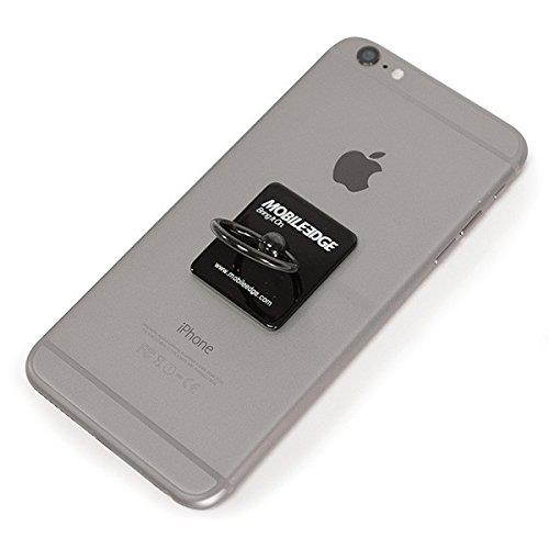 Mobile Edge Cell Ring Smartphone and Tablet Rotating Holder and Stand, Removable and Re-Attachable, Black MEASG1