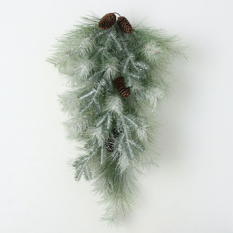 Sullivans Artificial Glittered Pine Swag 28"H Green