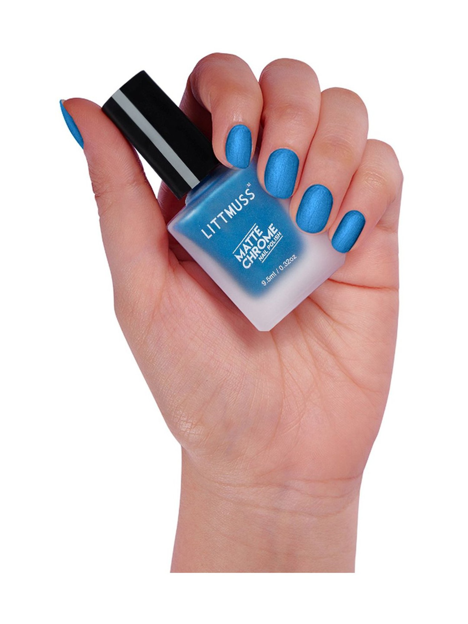 Littmuss Matte Chrome Nail Polish Blue Curacao 014 - 9.5 ml