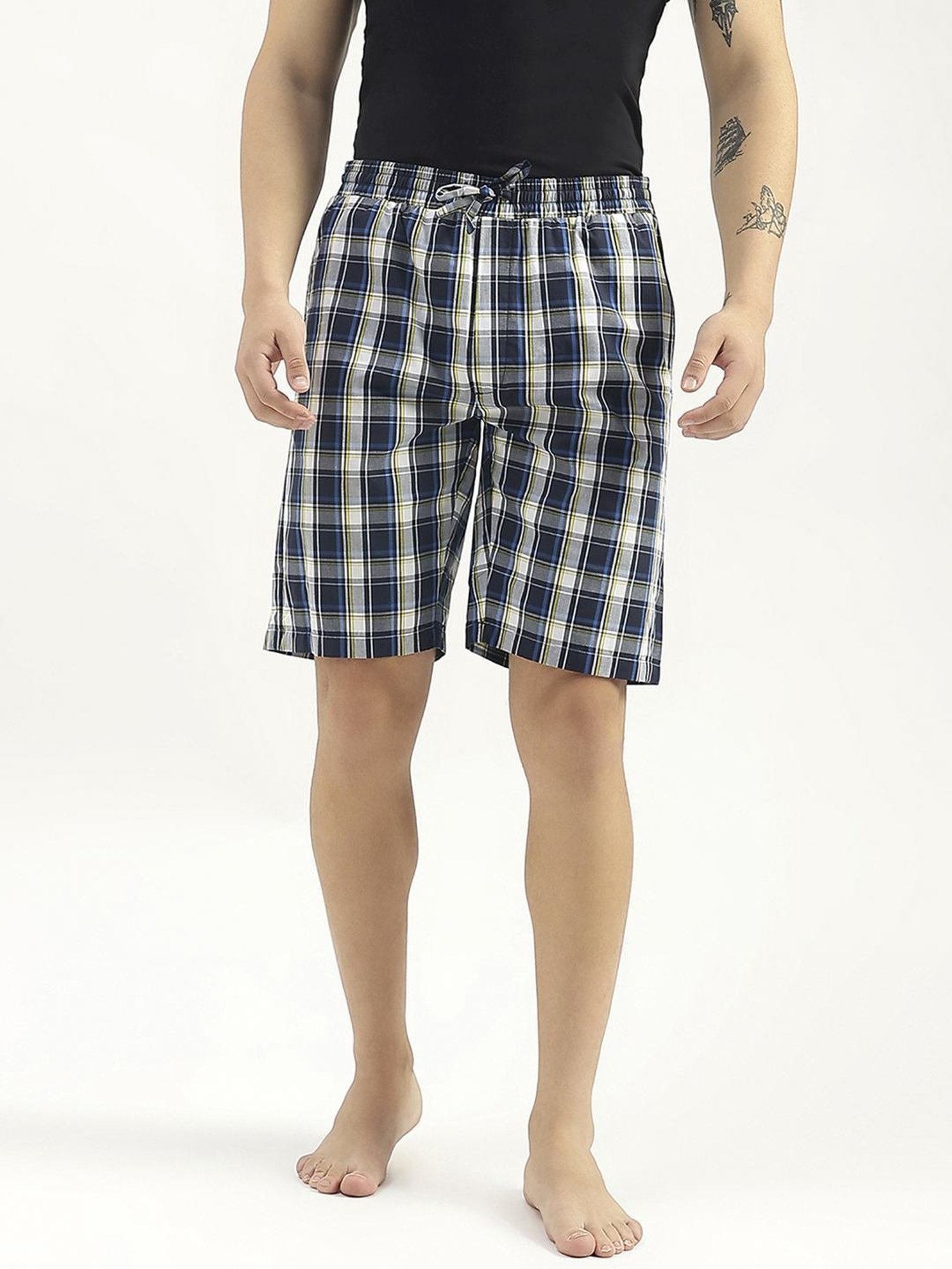 United Colors Of Benetton Multicolored Regular Fit Checks Swim Shorts