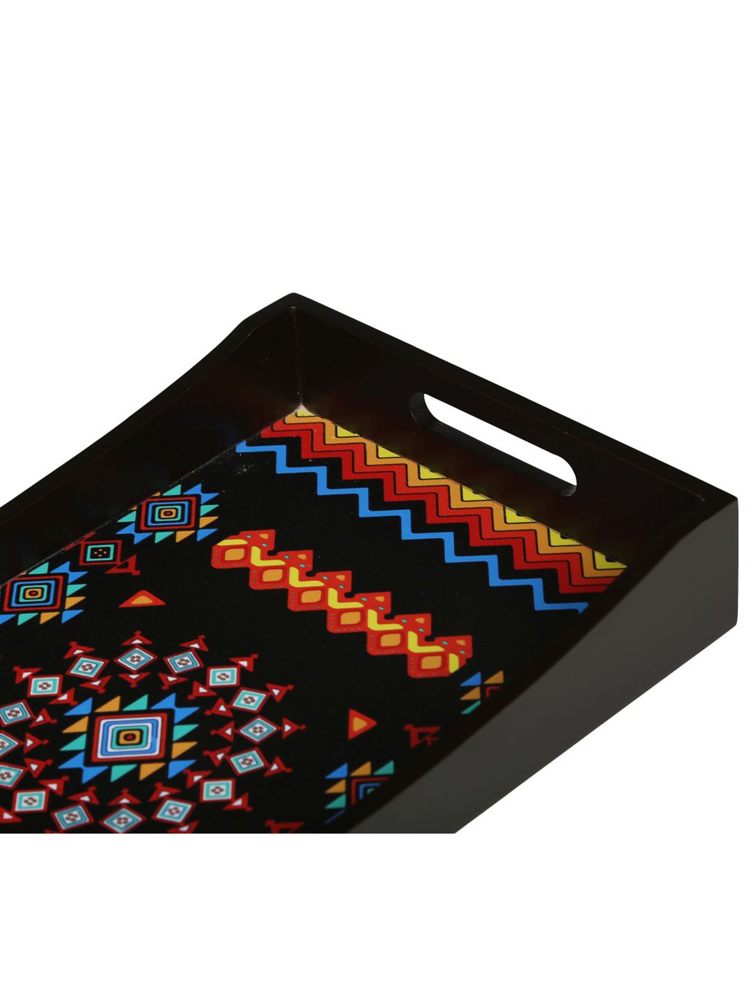 Crayton Geometric MDF Rectangular Serving Tray - Set of 1