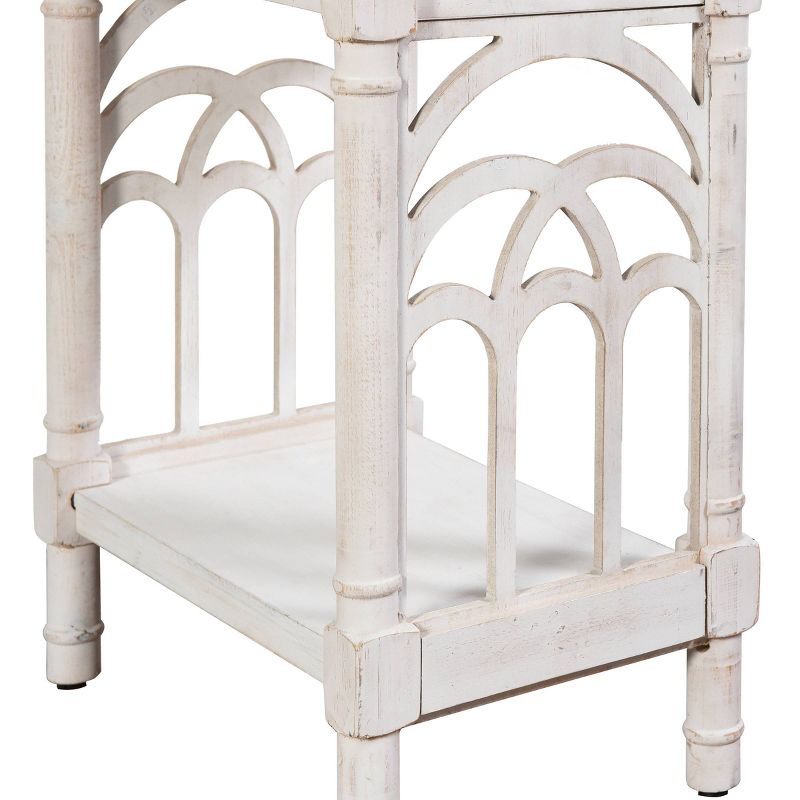 1 Drawer Side Table Distressed White - Stylecraft