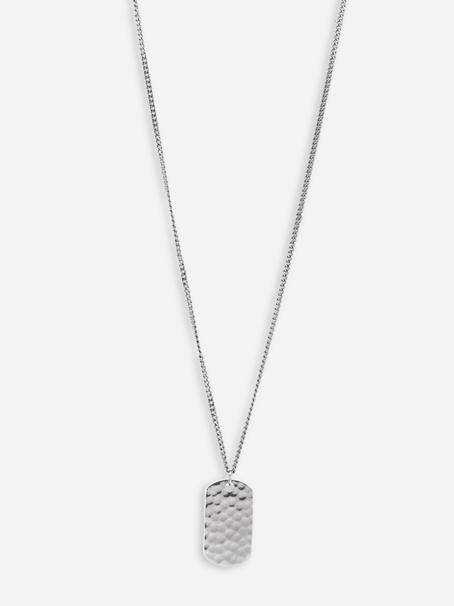 The Bro Code Black Dog Tag Charm Cuban Silver Necklace for Men