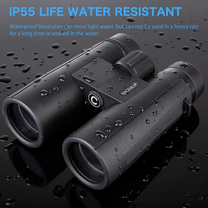 10x42 Roof Prism Binoculars with Clear Weak Night Vision, HD Professional Compact Binoculars for Bird Watching Hunting Travel Outdoor Sports Games and Concerts with BAK4 Prism FMC Lens