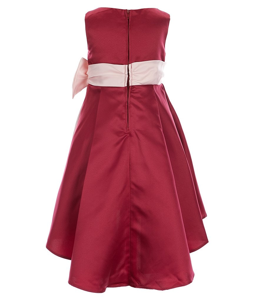 Rare Editions Little Girls 4-6X Bow-Waist Satin Hi-Low Dess