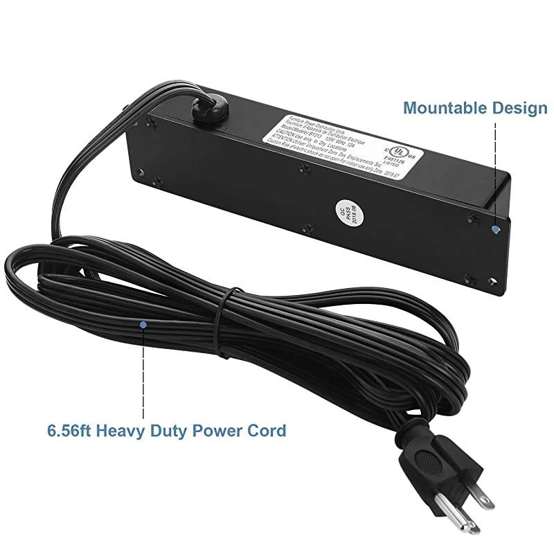 Mount Power Outlet Strip 4 Outlet Mountable Power Strip with Switch Under Desk Power Strip Connect with 656ft Cord4AC656FT