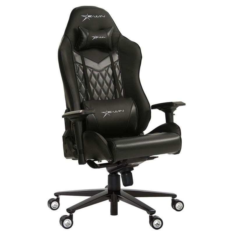 E-Win Champion Series Ergonomic Computer PC Gaming Home Office PU Leather Tall Back Desk Chair with Pillows, Black