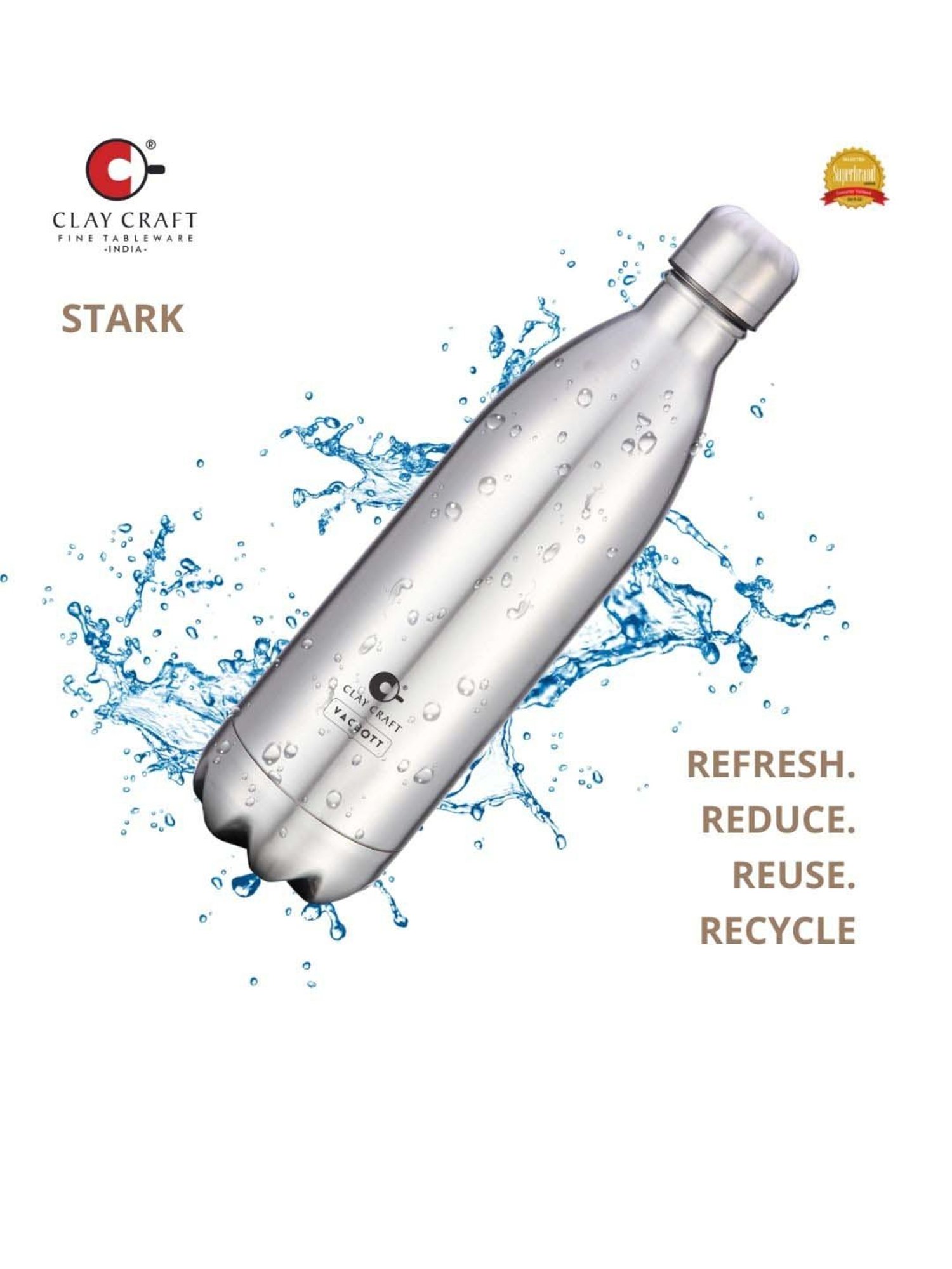 Milton Elfin Silver Stainless Steel Insulated Water Bottle (160 ml) - Set of 1