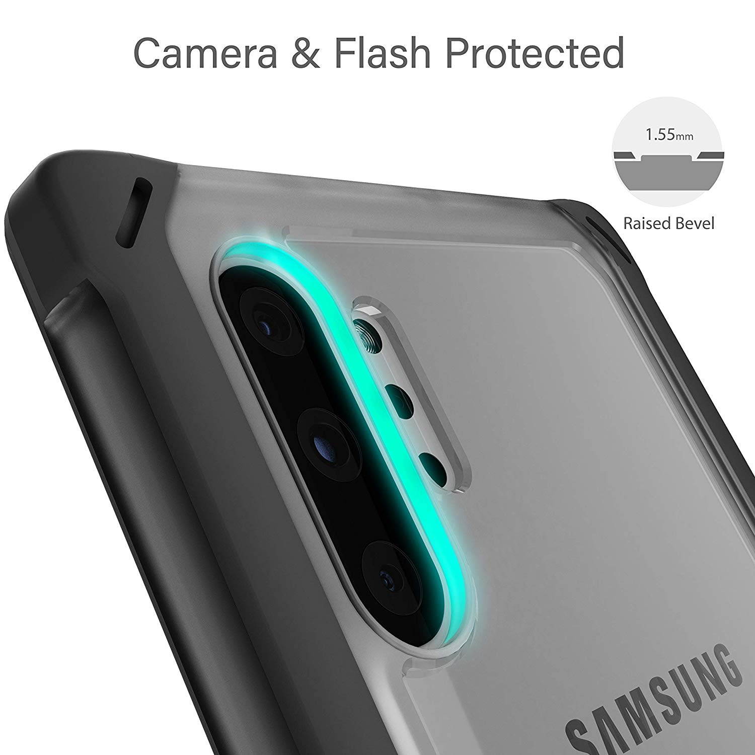 Ghostek Cloak Designed for Samsung Note 10 Case Clear Tough Bumper Protector Cover Luxury Design Supports Wireless Battery Charging Raised Bezel for Extra Screen Protection 2019 Note10 - (Blue/Gold)