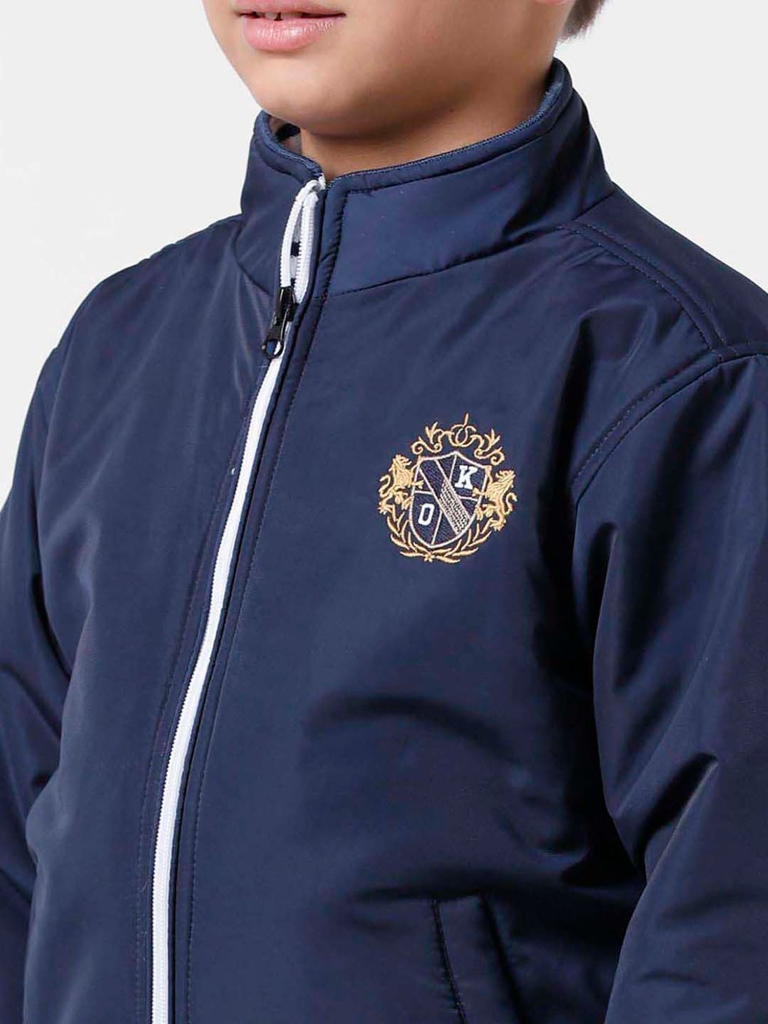 Kate & Oscar Kids White Regular Fit Full Sleeves Jacket