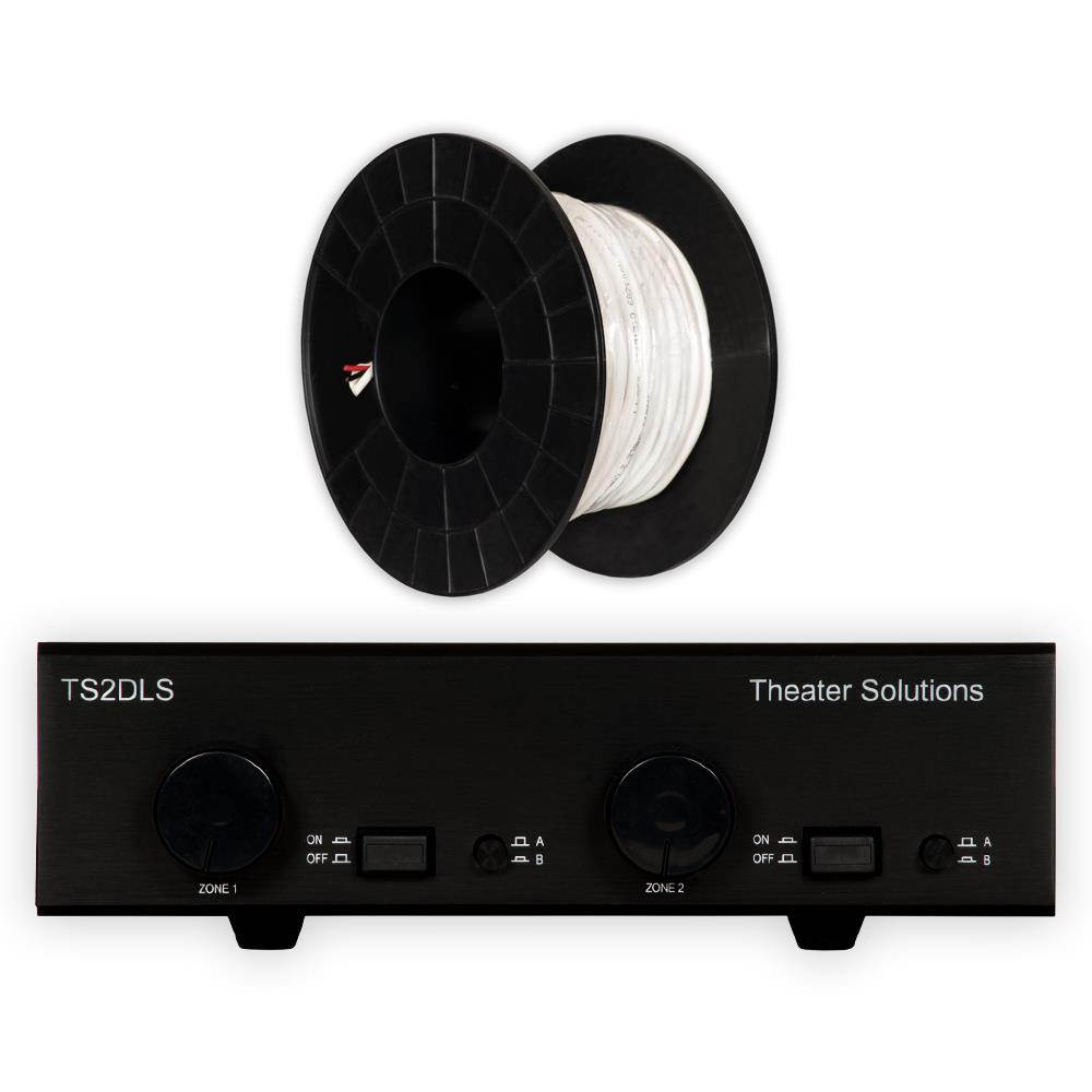 Theater Solutions TS2DLS Speaker Selector Box Dual Input and 100 Feet 2 Conductor 16 Gauge CL3 Wire