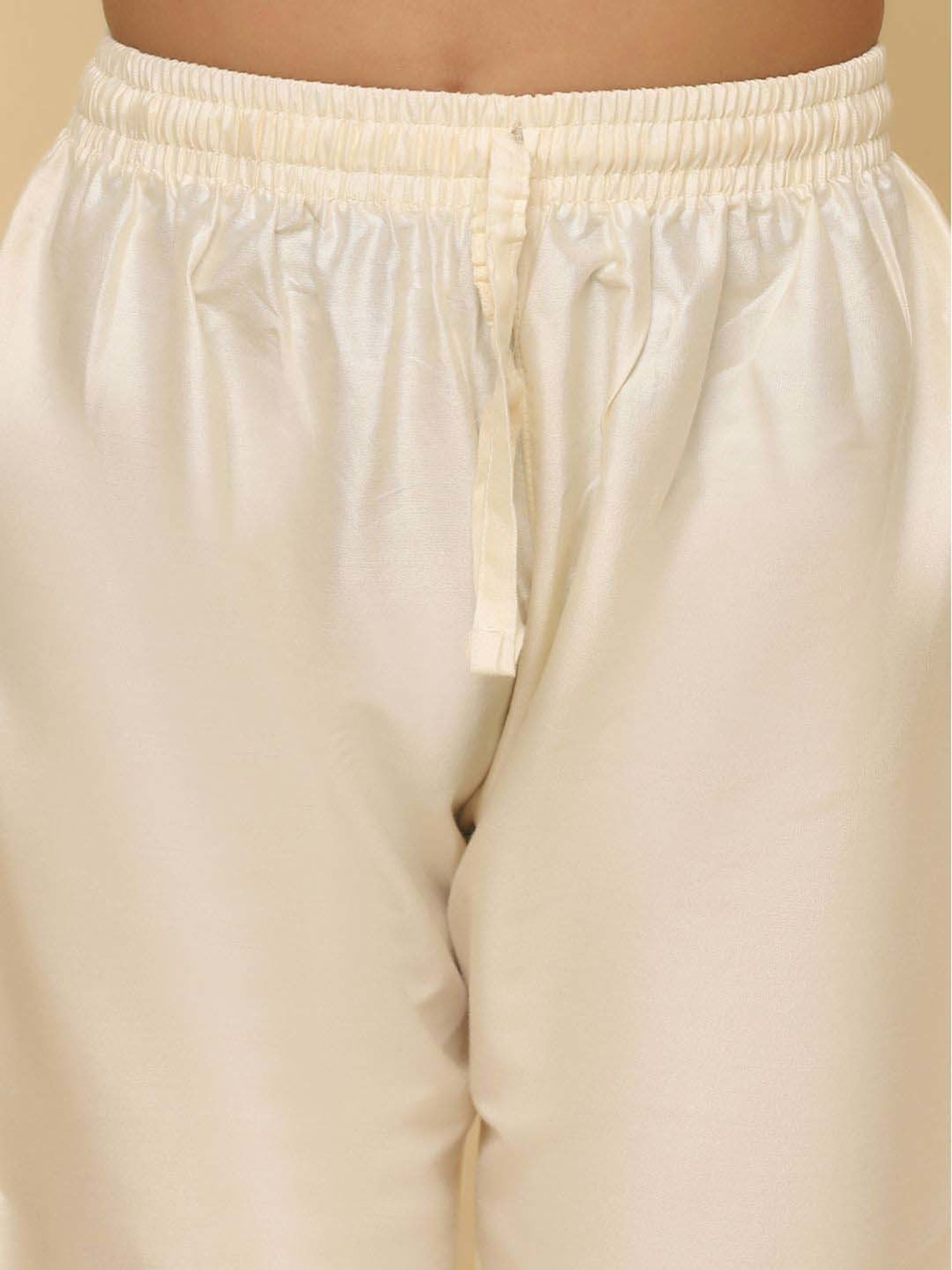 KISAH Kids Yellow & White Regular Fit Full Sleeves Kurta Set