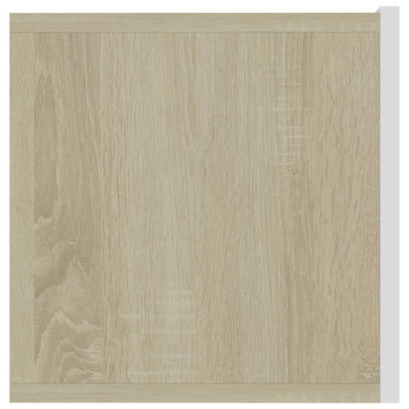 vidaXL TV Cabinet White and Color Sonoma Oak Chipboard TV Stand Storage Chest