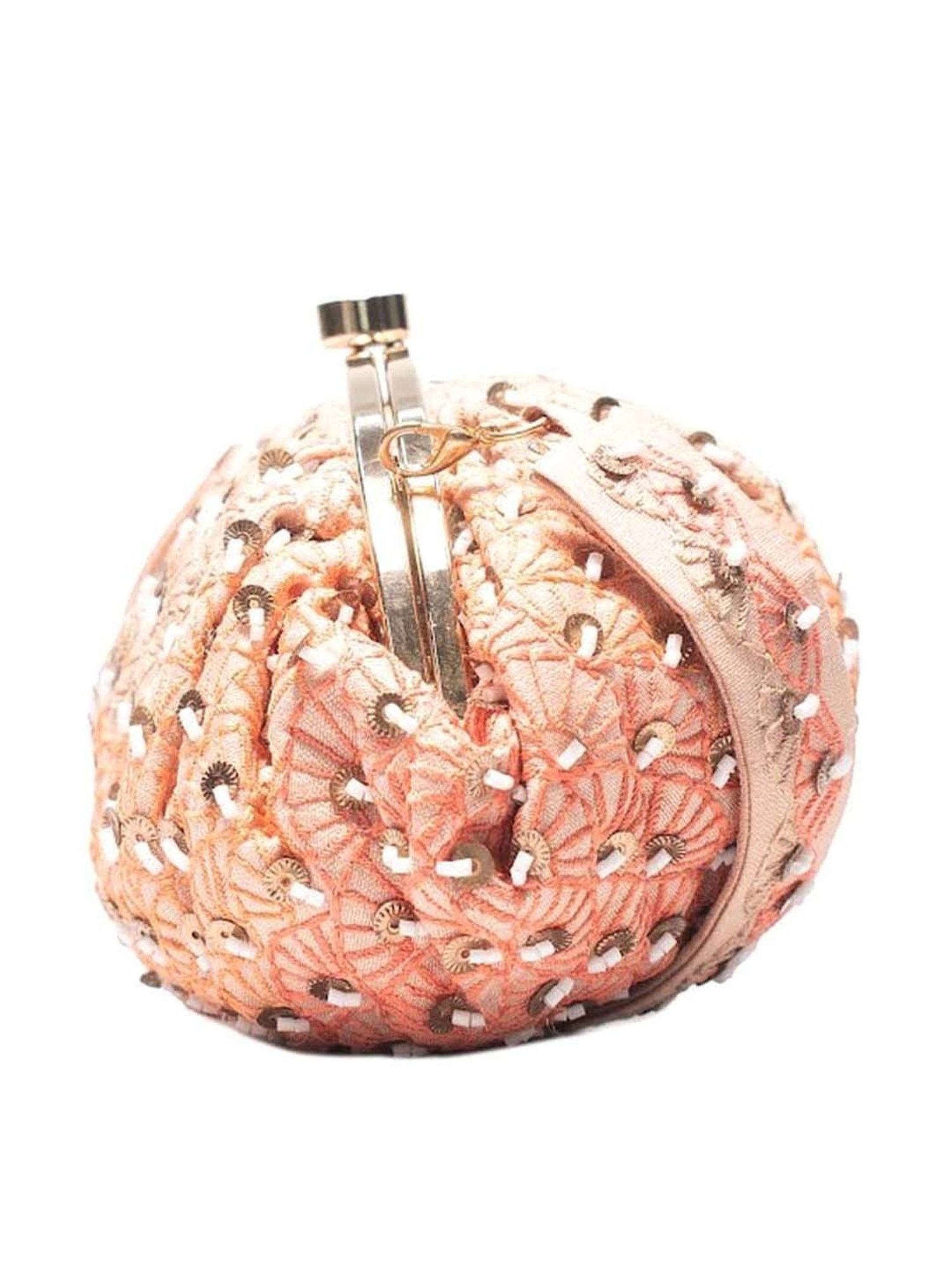 Sugarcrush Peach Embellished Clutch