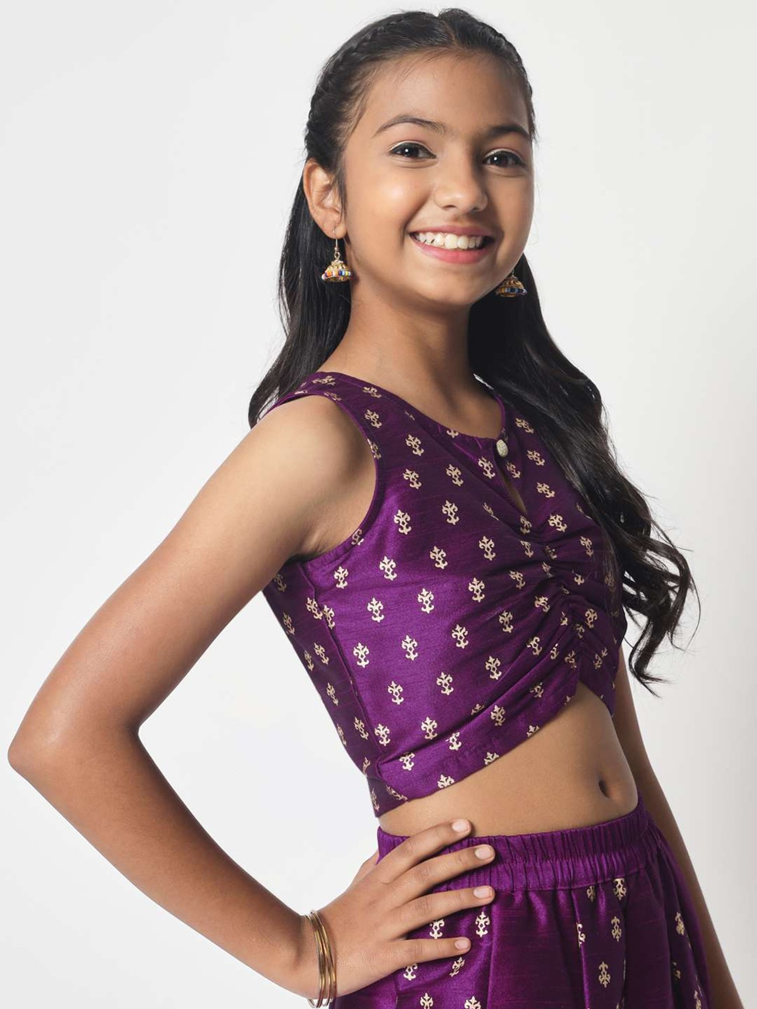 studiorasa Kids Purple Printed Top