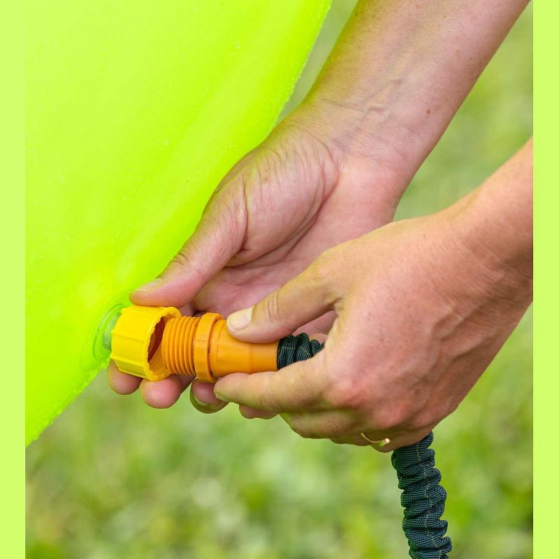 HearthSong - Kids Gigantic 7'H Inflatable Green Dinosaur Sprinkler for Outdoor Active Water Play