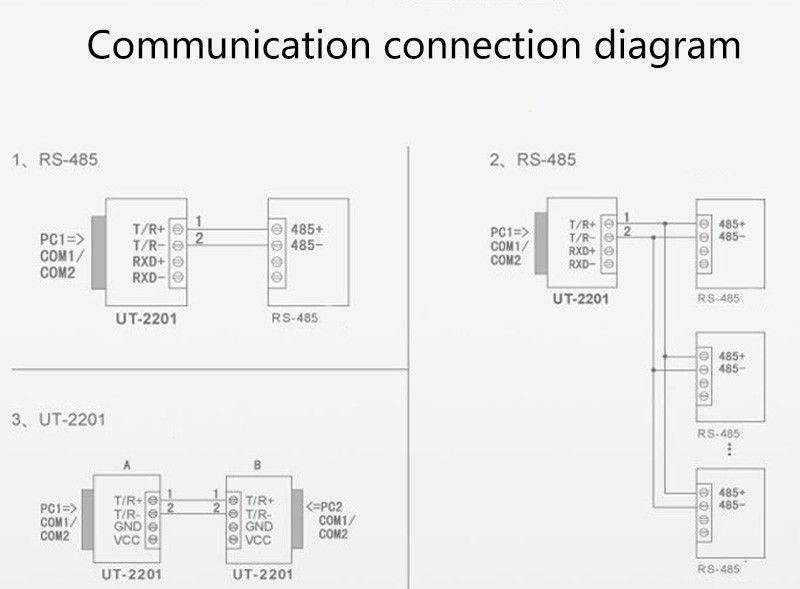 RS485 to RS232 to RS485 Passive Interface Converter Adapter Data Communication