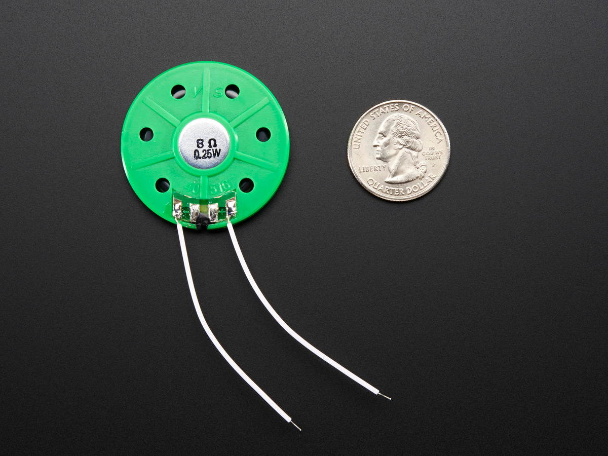 Adafruit Thin Plastic Speaker w/Wires - 8 ohm 0.25W