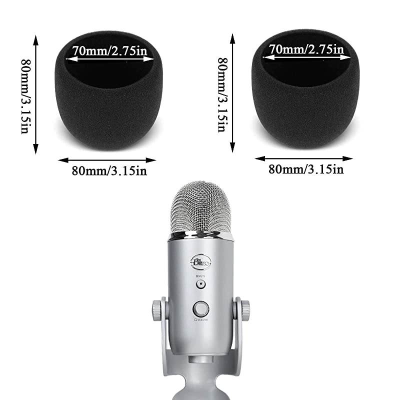 Microphone Foam Cover Compatible with Blue Yeti & Blue Yeti Pro Professional Mic Windscreen Wind Cover Pop Filter Noise Reduction Made by Quality Sponge