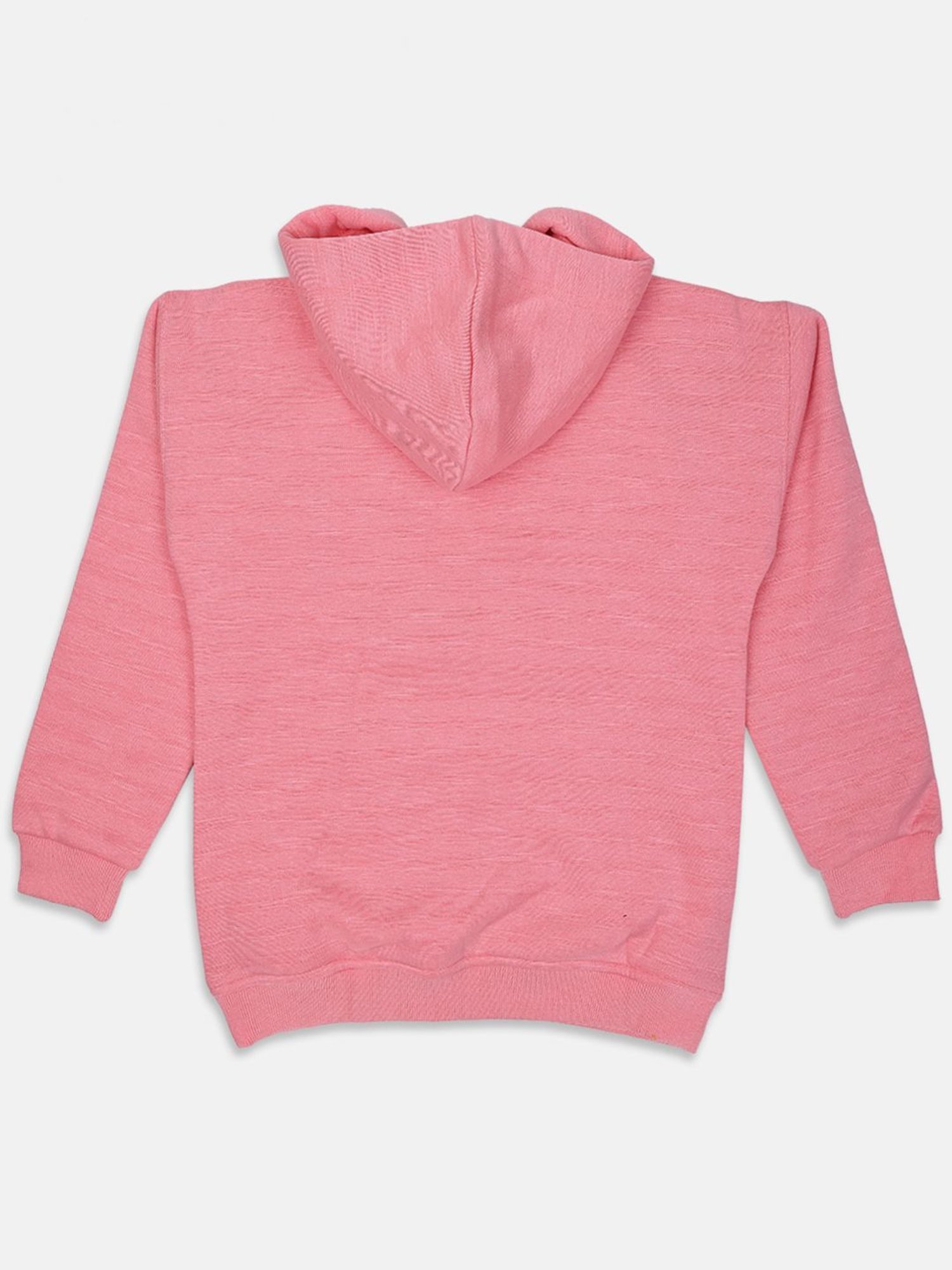 ZIAMA Kids Pink Embellished Full Sleeves Sweatshirt