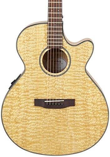 mitchell mx400 exotic wood acousticelectric guitar quilted ash burl