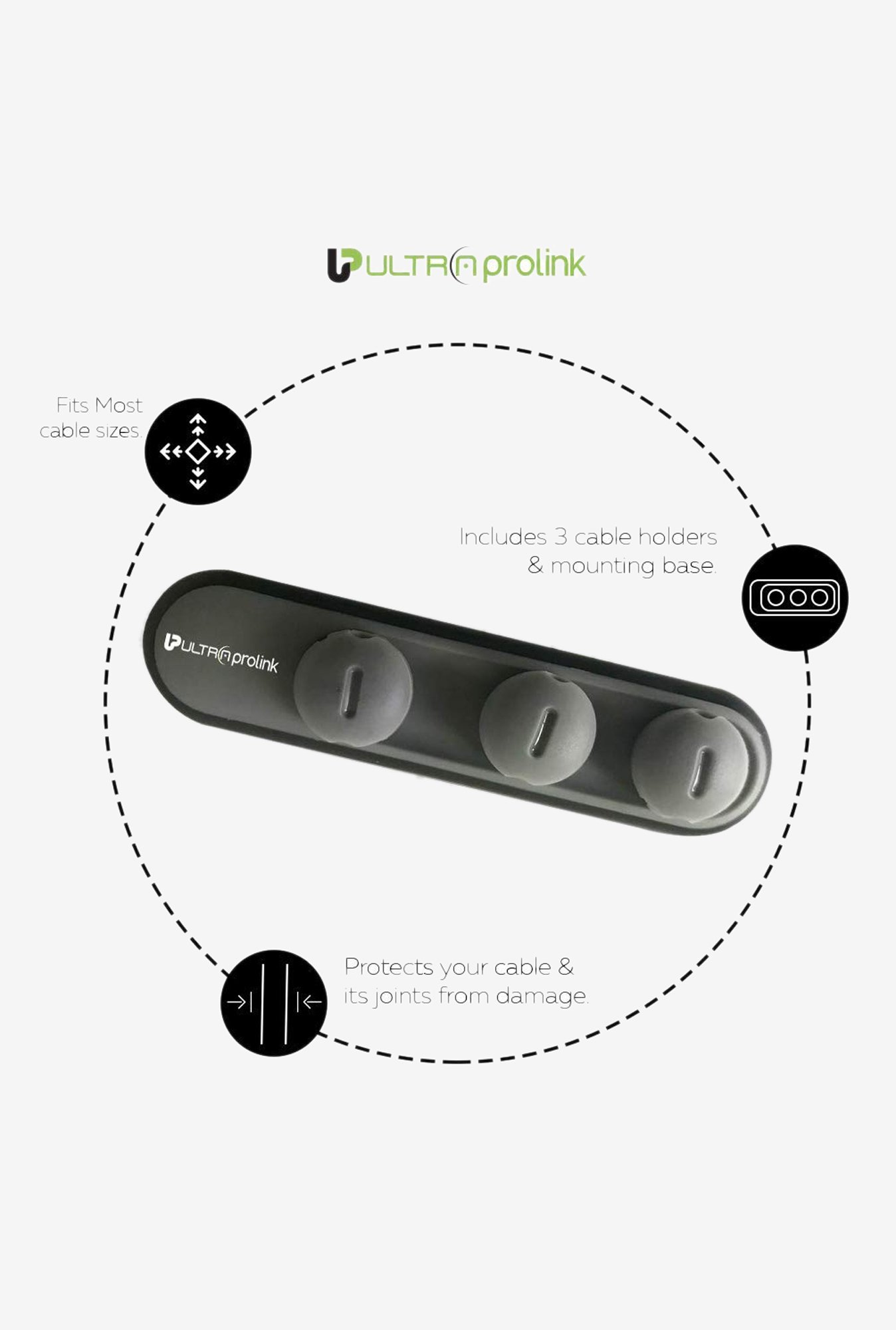 ULTRAPROLINK UM1001 Cable Tidy Magnetic Cable Organizer (Grey)