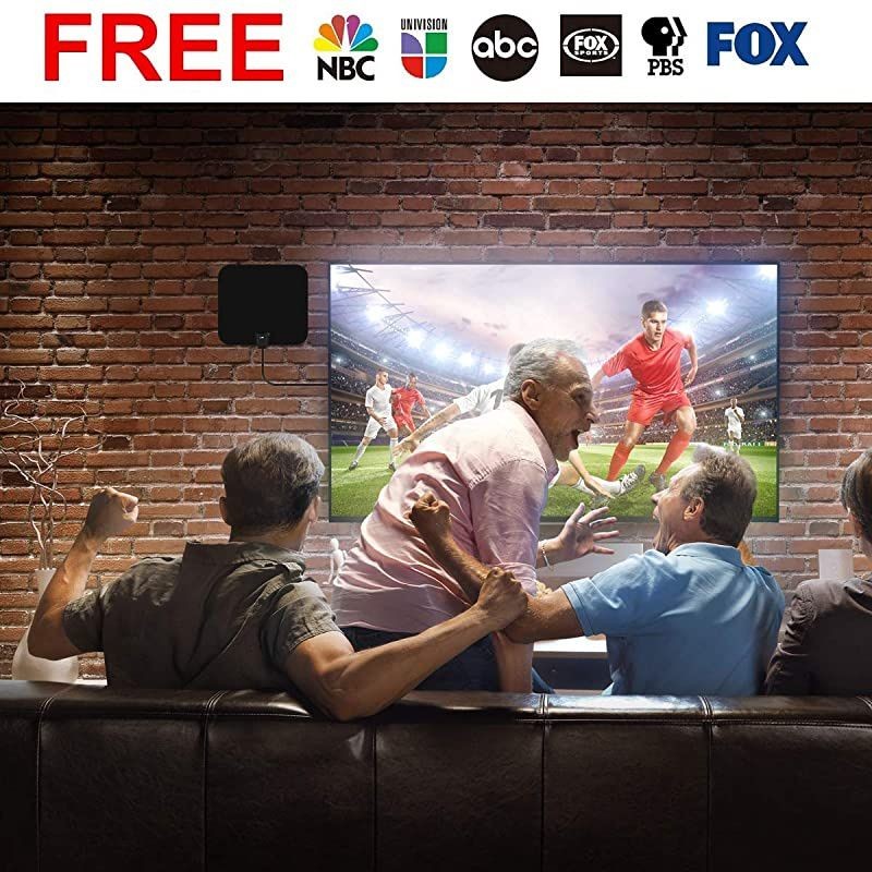 Antenna Indoor,HDAntenna Digital HD 4K,80 Miles Range Max,with Powerful Amplifier and 16.5 Foot Coax Cable,Patented 2021 Upgrade